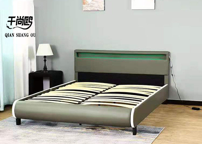 Simple LED Upholstered Bed Furniture Lighting for Bedroom