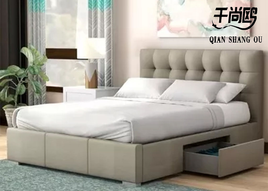Apartment versatile Upholstered Bed With Drawers Full Shape