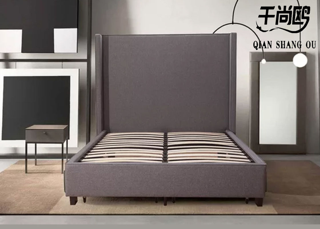 Modern tall bed head and foot bed with drawers for bedroom storage soft bed