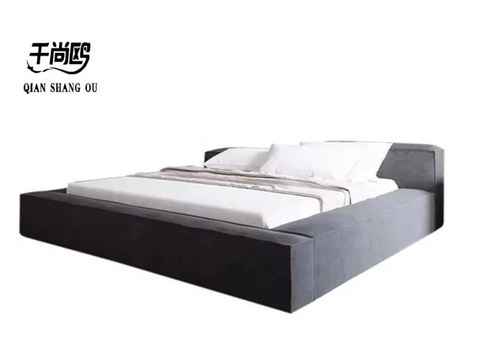 Classic Upholstered Platform Bed With Freely Adjustable Headboard Height