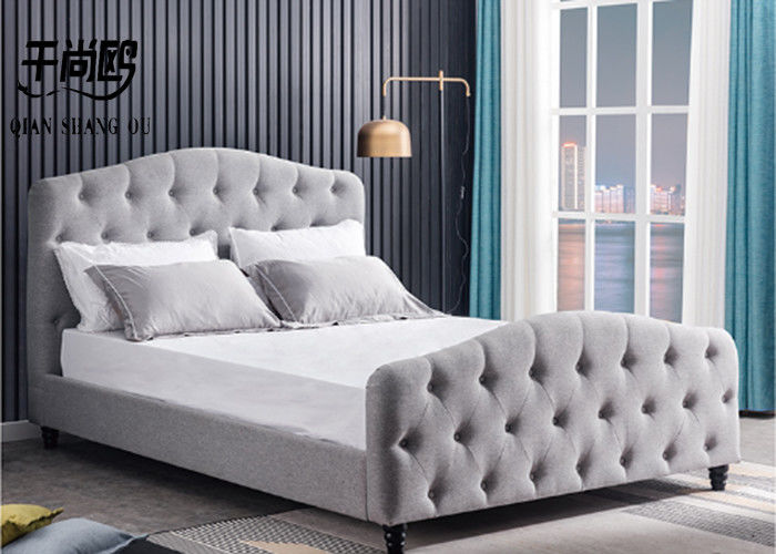 New design queen size upholstered button tufted bed platform fabric bed